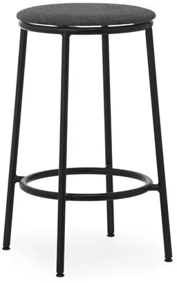 Normann Copenhagen Circa Taburete de Bar H65 Tapizado Negro/MLF16 Negro