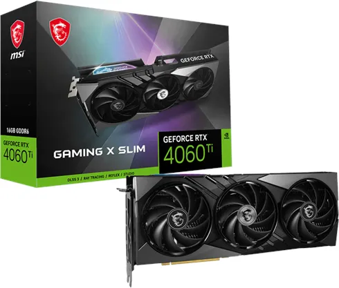 MSI GeForce RTX 4060 Ti GAMING X SLIM - 16GB GDDR6 RAM - Tarjeta gráfica
