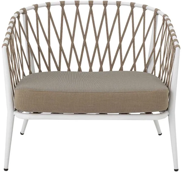 CREATIVE COLLECTION Cia sillón lounge para el jardín, con cojín - poliéster y metal blanco