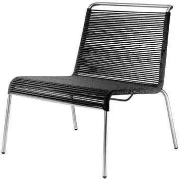 FDB Møbler M20L Teglgård silla lounge de cuerda - Negro