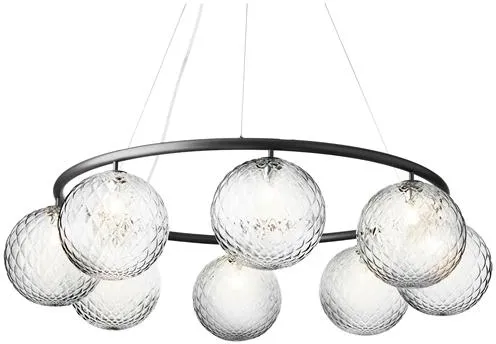Nuura Miira 8 Circular Lámpara de araña Rock Grey/Optic Claro