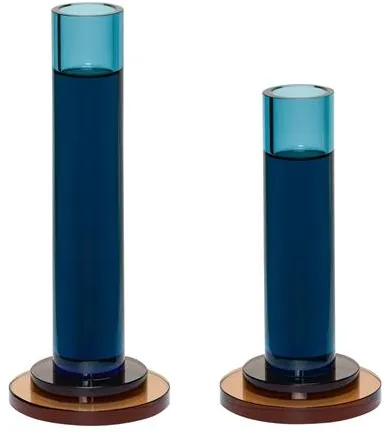 Juego de candelabros Hübsch Comet 2 piezas azul