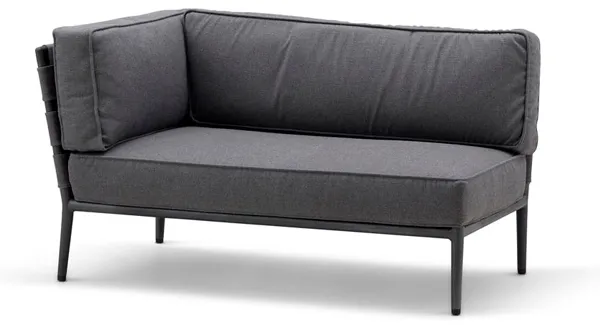 Cane-Line Conic sofá modular de 2 plazas - gris - orientada a la derecha
