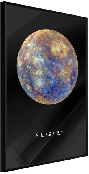 ARTGEIST Póster con marco - The Solar System: Mercury Gold con passepartout 30x45