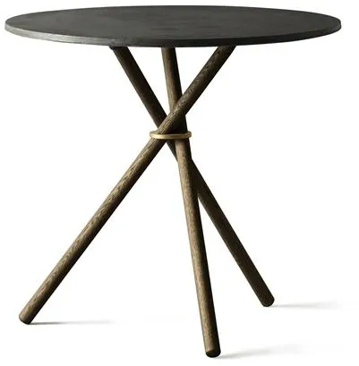 Mesa de Café Eberhart Aldric Ø80 Hormigón Oscuro/Roble Oscuro